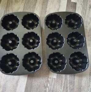 Nordic Ware 6 Cup Mini Bundt-lette Pan Set 2 Vintage
